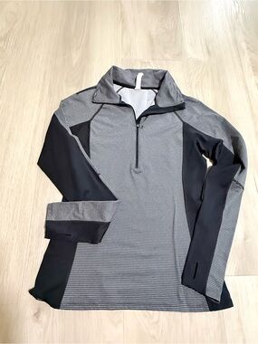 Under Armour Gray and Black Striped ColdGear Jacket